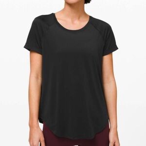 Lululemon open up tie back tee, black, size 6, great condition